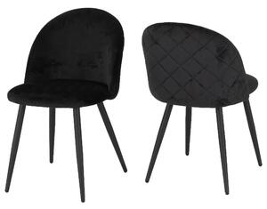 Mequon Black Velvet Dining Chairs In Pair