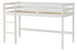 Pavia Wooden Mid Sleeper Children Bed With Ladder In White