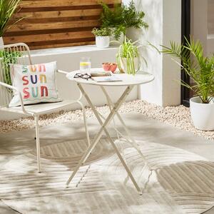 White Steel 60cm Folding Bistro Table