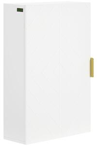 Kleankin Bathroom Wall Cabinet, Over Toilet Storage Cupboard with Adjustable Shelves for Hallway, Living Room, White