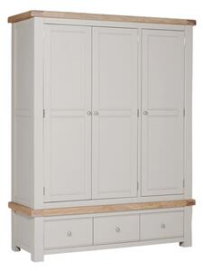 Dawson Wooden Wardrobe With 3 Doors 3 Drawers In Taupe