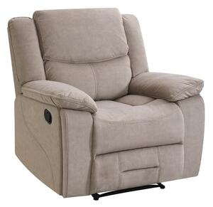 Kingsville Manual Recliner Fabric 1 Seater Sofa In Khaki