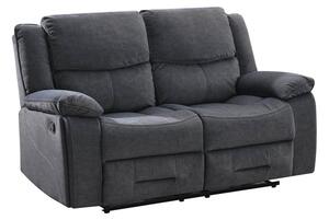 Kingsville Manual Recliner Fabric 2 Seater Sofa In Charcoal