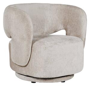 Kenner Swivel Chinelle Fabric Accent Chair In Mink