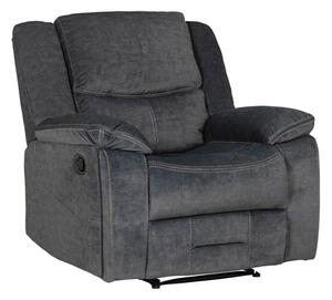 Kingsville Manual Recliner Fabric 1 Seater Sofa In Charcoal