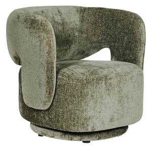 Kenner Swivel Chinelle Fabric Accent Chair In Olive