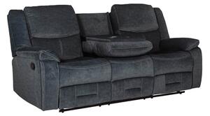 Kingsville Manual Recliner Fabric 3 Seater Sofa In Charcoal