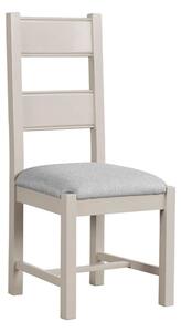 Dawson Wooden Dining Chair In Taupe With Grey Fabric Seat