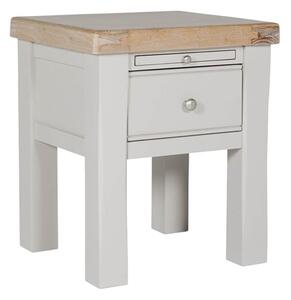 Dawson Wooden Lamp Table With 1 Drawer In Taupe