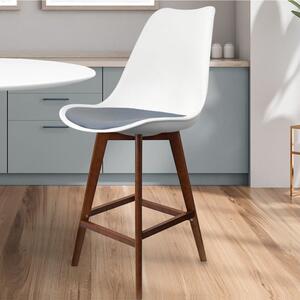 Fusion Living Soho White Plastic Bar Stool