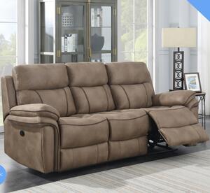 Rasalas Fabric Electric Recliner 3 Seater Sofa - Sahara