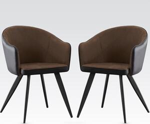 Sevilla PU Leather Dining Chairs In Pair - Brown