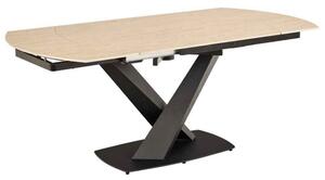 Marina Small Ceramic Extending Dining Table With Steel Base - Marona Sand