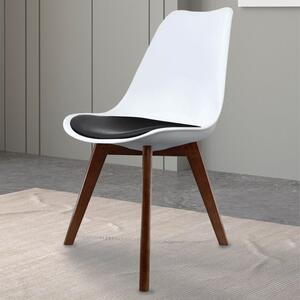 Fusion Living Soho White Plastic Dining Chair with Squared Legs