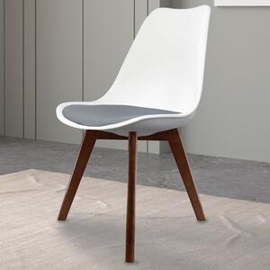 Fusion Living Soho White Plastic Dining Chair with Squared Legs