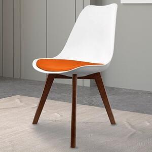 Fusion Living Soho White Plastic Dining Chair with Squared Legs