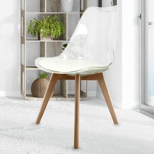 Fusion Living Soho Clear Plastic Dining Chair with Squared Legs