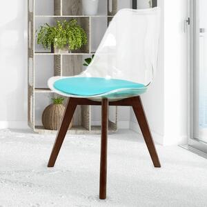 Fusion Living Soho Clear Plastic Dining Chair with Squared Legs