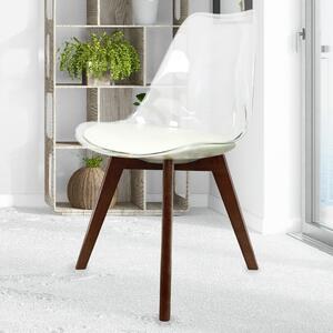 Fusion Living Soho Clear Plastic Dining Chair with Squared Legs