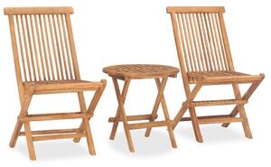 3 Piece Folding Outdoor Dining Set Solid Teak Wood