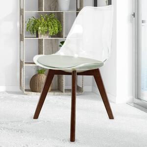 Fusion Living Soho Clear Plastic Dining Chair with Squared Legs