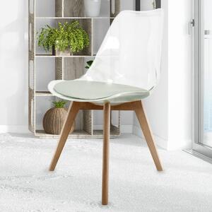 Fusion Living Soho Clear Plastic Dining Chair with Squared Legs