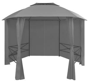 Garden Marquee Pavilion Tent with Curtains Hexagonal 360x265 cm