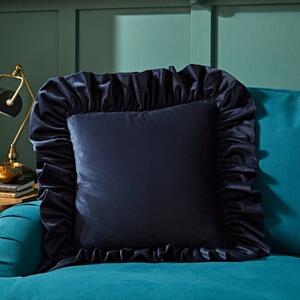 Recycled Velour Oversized Frill Square Cushion