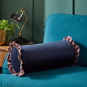 Frilled Contrast Bolster Cushion