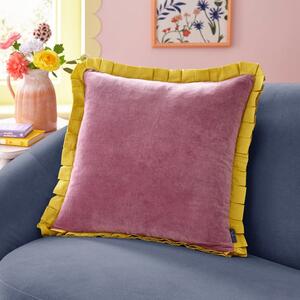 Sophie Robinson Velvet Box Pleat Cotton Square Cushion