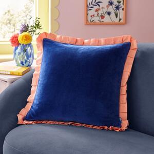 Sophie Robinson Velvet Box Pleat Cotton Square Cushion