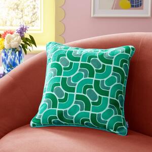 Sophie Robinson Wave Stitch Crewel Cotton Square Cushion