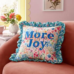 Sophie Robinson More Joy Embroidered Cotton Cushion