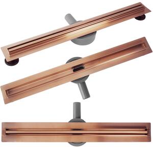 Linear drainage REA Neox Slim pro Brushed Copper 70
