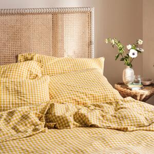 Piglet Honey Gingham Linen Blend Pillowcase (Pair) Size Standard