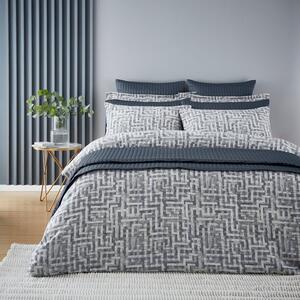 Indus Geo Jacquard 100% Cotton Duvet Cover and Pillowcase Set