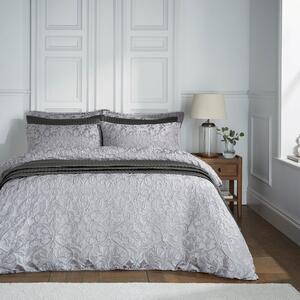 Presley Damask Jacquard Duvet Cover and Pillowcase Set