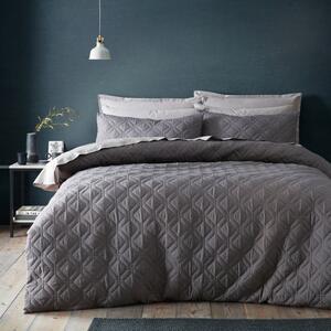 Quilted Geometric Duvet Cover and Pillowcase Set