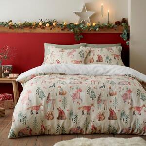 Christmas Wood Animals Duvet Cover & Pillowcase Set