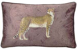 Cheetah Forest Velvet 30cm x 50cm Filled Boudoir Blush