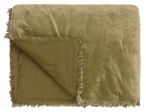 Jaye Cotton Velvet 140cm x 220cm Bedspread Moss