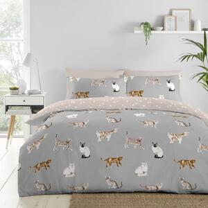 Cats Polycotton Duvet Cover & Pillowcase Set