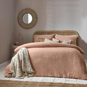 Lark Muslin Cotton Bedding Set Pink Clay