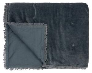 Jaye Cotton Velvet 140cm x 220cm Bedspread Slate