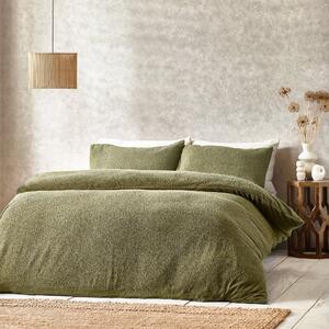 Boucle Textured Bedding Set Olive