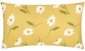 Daisies Floral 30cm x 50cm Boudoir Outdoor Filled Cushion Yellow