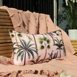 Palms 30cm x 50cm Boudoir Outdoor Filled Cushion Blush