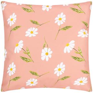 Daisies Floral Outdoor 43cm x 43cm Filled Cushion Pink