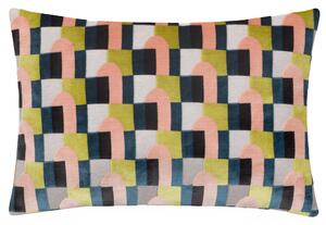Keela Cut Velvet 35cm x 50cm Boudoir Filled Cushion Pink Avocado Green
