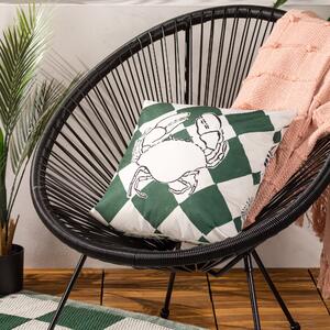 Checkerboard Geometric Outdoor 43cm x 43cm Filled Cushion Green